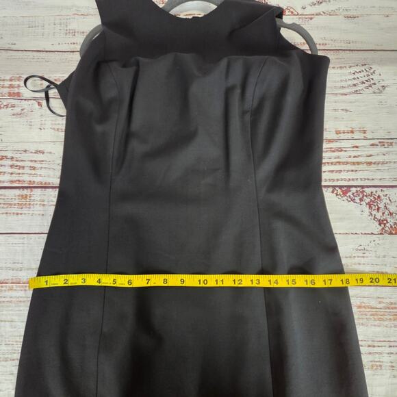 Talbots Black Midi Sleeveless Sheath Dress 10 Slit Basic Neutral Timeless Regal - Picture 12 of 15